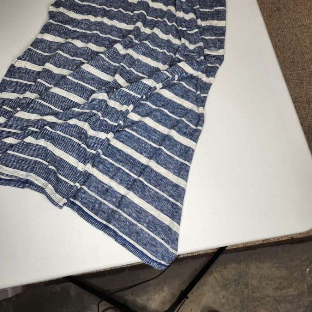 Madewell Navy Gray Striped Racerback Maxi Dress Size Medium - Picture 7 of 9